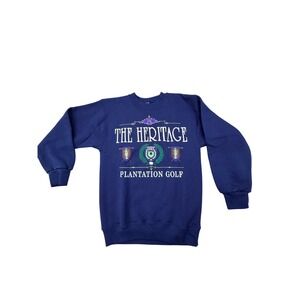 Vintage Galt Sand Kids Navy Blue Heritage Plantation Golf Sweatshirt M 12-14 USA